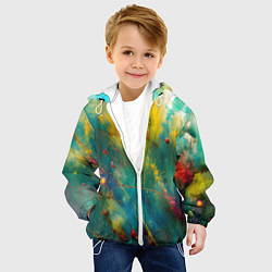 Куртка с капюшоном детская Абстрактные мазки краски, цвет: 3D-белый — фото 2