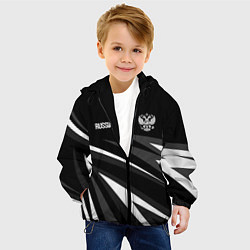 Куртка с капюшоном детская Russia - black and white geometry, цвет: 3D-черный — фото 2