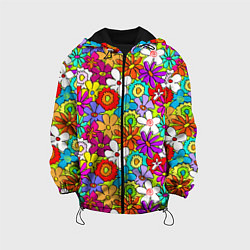 Куртка с капюшоном детская Floral multicolour, цвет: 3D-черный