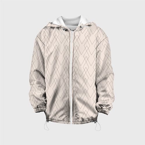 Детская куртка Бежевый геометричные линии / 3D-Белый – фото 1