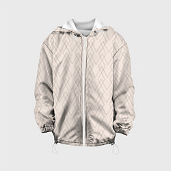 Куртка с капюшоном детская Бежевый геометричные линии, цвет: 3D-белый
