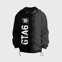 Куртка с капюшоном детская GTA6 glitch на темном фоне по-вертикали, цвет: 3D-черный