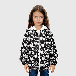 Куртка с капюшоном детская Черно белые фигурки, цвет: 3D-белый — фото 2