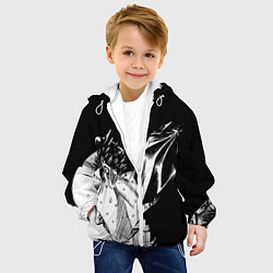 Куртка с капюшоном детская Берсерк Гатс в чёрных доспехах, цвет: 3D-белый — фото 2