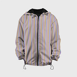 Куртка с капюшоном детская Тонкие полосы бледные цвета, цвет: 3D-черный