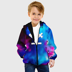 Куртка с капюшоном детская Love death and robots serial gradient, цвет: 3D-черный — фото 2