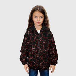 Куртка с капюшоном детская Лава кракелюрная, цвет: 3D-черный — фото 2