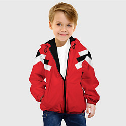 Куртка с капюшоном детская Олимпийка - ретро, цвет: 3D-черный — фото 2