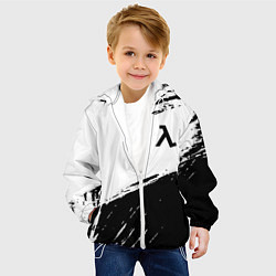 Куртка с капюшоном детская Half life black color, цвет: 3D-белый — фото 2