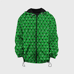 Детская куртка Зелёные и чёрные треугольники