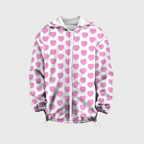 Детская куртка Нежные розовые сердечки / 3D-Белый – фото 1