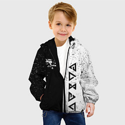 Куртка с капюшоном детская Ведьмак лого, цвет: 3D-черный — фото 2