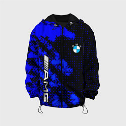 Куртка с капюшоном детская BMW sport amg colors blue, цвет: 3D-черный
