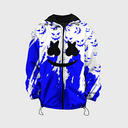 Куртка с капюшоном детская Marshmello dj blue pattern music band, цвет: 3D-черный