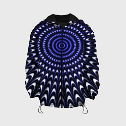 Куртка с капюшоном детская Оптическая иллюзия текстура, цвет: 3D-черный