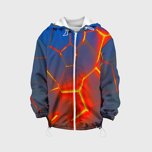 Детская куртка Грани огненнные абстракция / 3D-Белый – фото 1