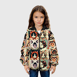 Куртка с капюшоном детская Кот Алёнка - поп арт, цвет: 3D-черный — фото 2