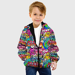 Куртка с капюшоном детская Graffiti funny, цвет: 3D-черный — фото 2