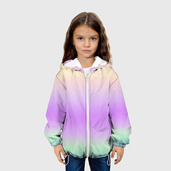 Куртка с капюшоном детская Голографический яркий градиент, цвет: 3D-белый — фото 2