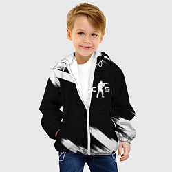 Куртка с капюшоном детская Кс абстрактные краски текстура, цвет: 3D-белый — фото 2