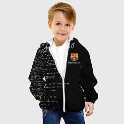 Куртка с капюшоном детская Футбольный клуб барселона - логотип, цвет: 3D-белый — фото 2