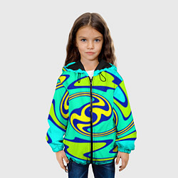 Куртка с капюшоном детская Скрученные неоновые линии, цвет: 3D-черный — фото 2