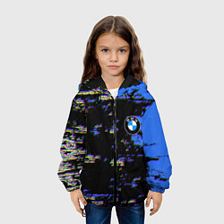 Куртка с капюшоном детская BMW краски абстракция, цвет: 3D-черный — фото 2