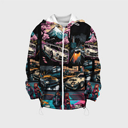 Куртка с капюшоном детская Japanese jdm art, цвет: 3D-белый