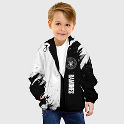 Куртка с капюшоном детская Ramones краски абстракция, цвет: 3D-черный — фото 2