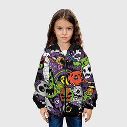 Куртка с капюшоном детская Страшно веселые монстры, цвет: 3D-черный — фото 2