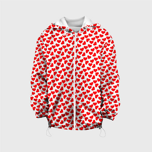 Детская куртка Маленькие красные сердечки / 3D-Белый – фото 1