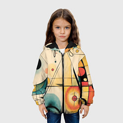 Куртка с капюшоном детская Симфония абстракций, цвет: 3D-черный — фото 2