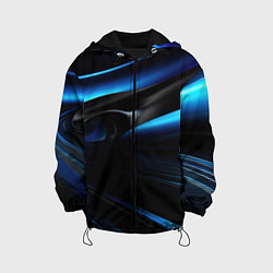 Куртка с капюшоном детская Черная и синяя геометрическая абстракция, цвет: 3D-черный
