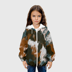 Куртка с капюшоном детская Цветные мазки - паттерн, цвет: 3D-белый — фото 2