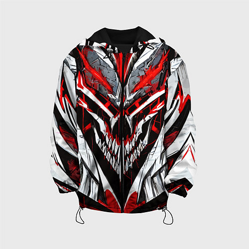 Детская куртка Агрессивный череп белый и красный / 3D-Черный – фото 1