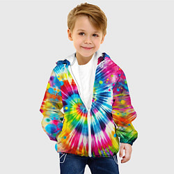 Куртка с капюшоном детская Узор красками, цвет: 3D-белый — фото 2