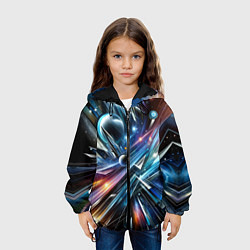 Куртка с капюшоном детская Космос - футуризм, цвет: 3D-черный — фото 2