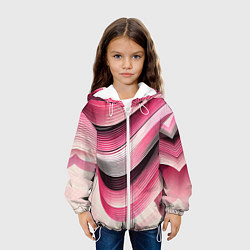 Куртка с капюшоном детская Волны - текстура, цвет: 3D-белый — фото 2