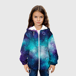 Куртка с капюшоном детская Космические туманности, цвет: 3D-белый — фото 2
