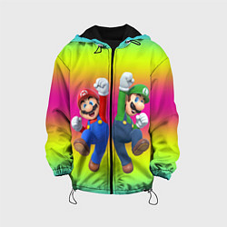 Куртка с капюшоном детская Братья Марио, цвет: 3D-черный