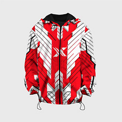 Куртка с капюшоном детская Красно-белая броня, цвет: 3D-черный