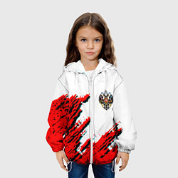 Куртка с капюшоном детская Россия герб империя, цвет: 3D-белый — фото 2