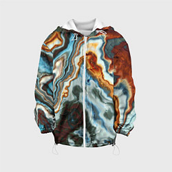 Куртка с капюшоном детская Мраморная текстура, цвет: 3D-белый