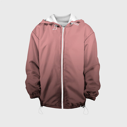 Детская куртка Пыльно-розовый градиент / 3D-Белый – фото 1