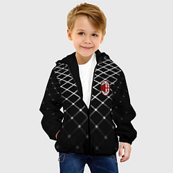 Куртка с капюшоном детская Милан футбольный клуб, цвет: 3D-черный — фото 2