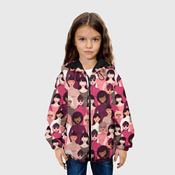 Куртка с капюшоном детская Гламурные девушки, цвет: 3D-черный — фото 2