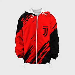 Куртка с капюшоном детская Juventus краски спорт фк, цвет: 3D-белый