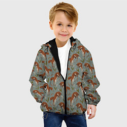 Куртка с капюшоном детская Лисы и подснежники, цвет: 3D-черный — фото 2
