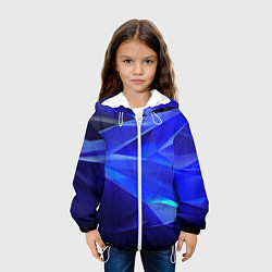 Куртка с капюшоном детская Black and blue abstract background sport style, цвет: 3D-белый — фото 2