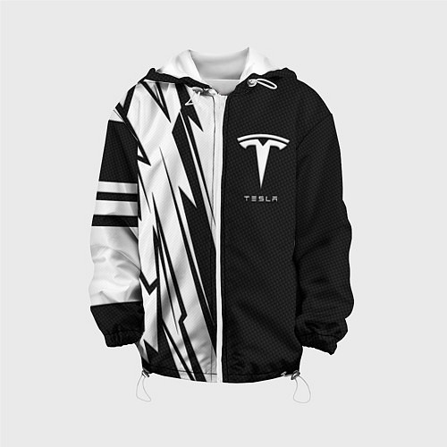 Детская куртка Tesla - carbon texture / 3D-Белый – фото 1